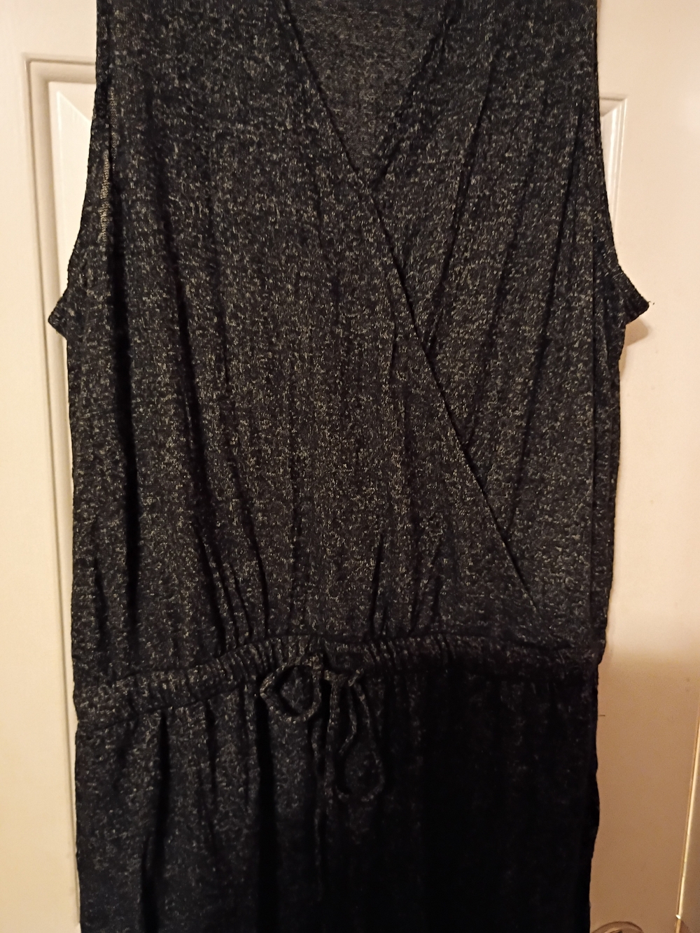 stars above Black Sleeveless V-Neck Jumpsuit with Drawstring - Picture 3 of 4